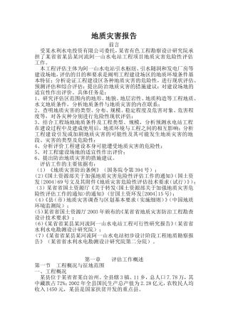 地质灾害报告