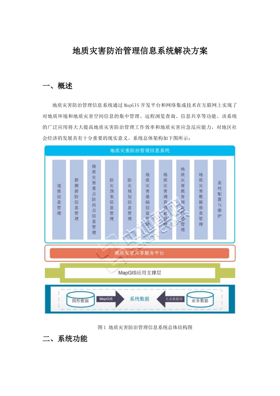 地质灾害防治管理信息系统解决方案_第1页