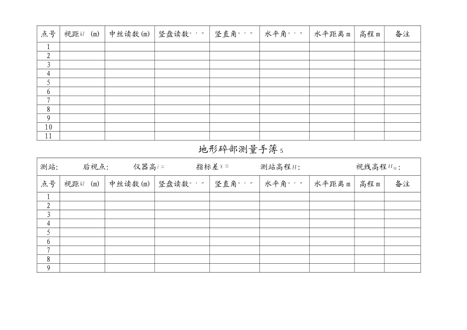 地形碎部测量手簿_第3页