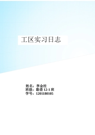 地质专业实习日志