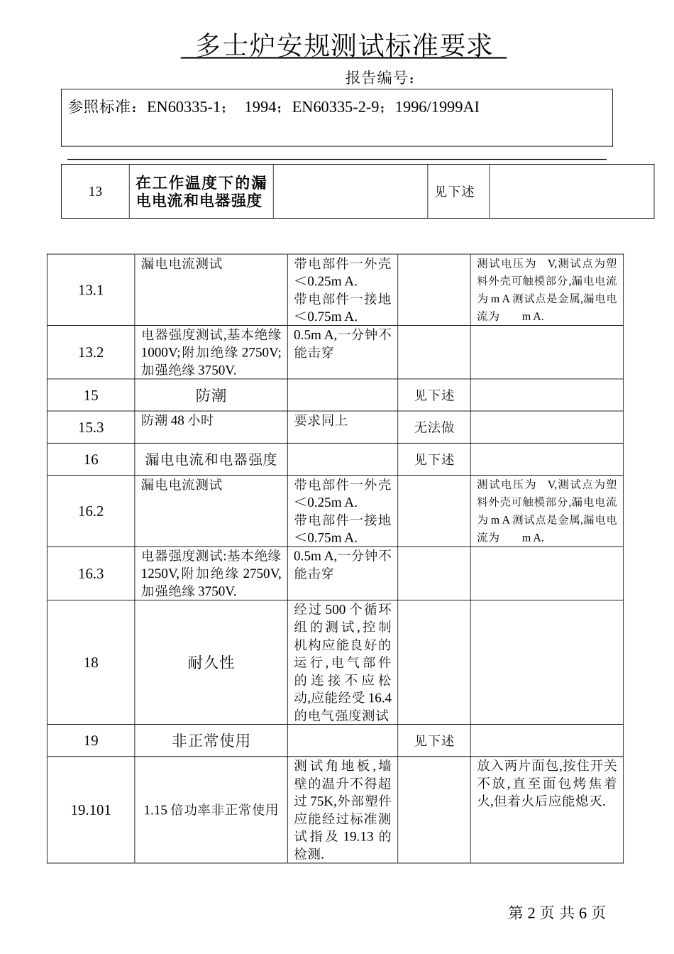 多士炉安规测试标准要求_第2页