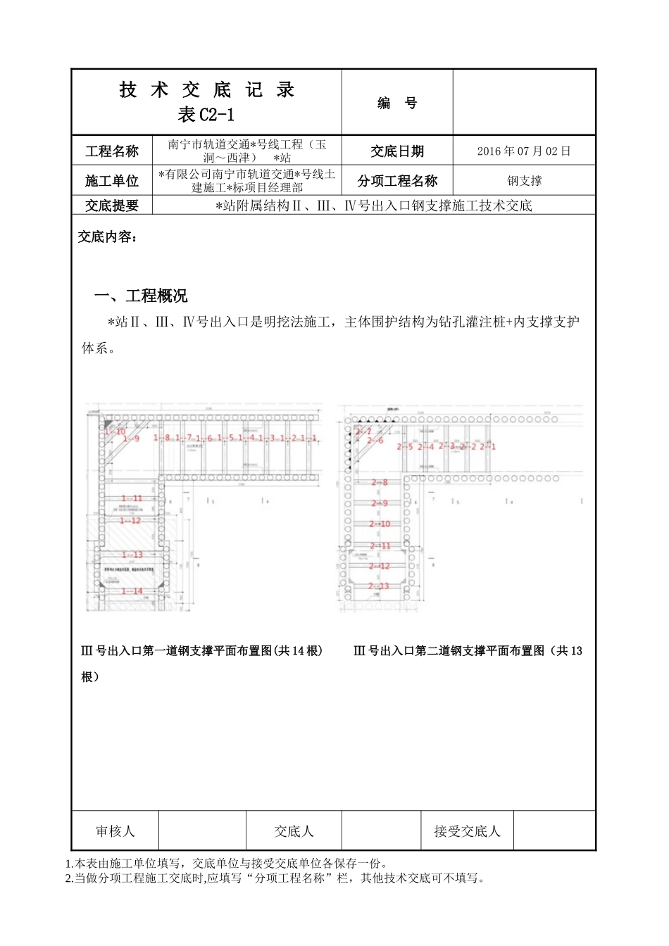 地铁钢支撑技术交底_第1页