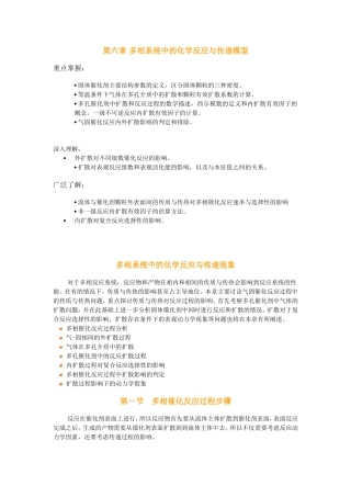 多相系统中的化学反应与传递模型