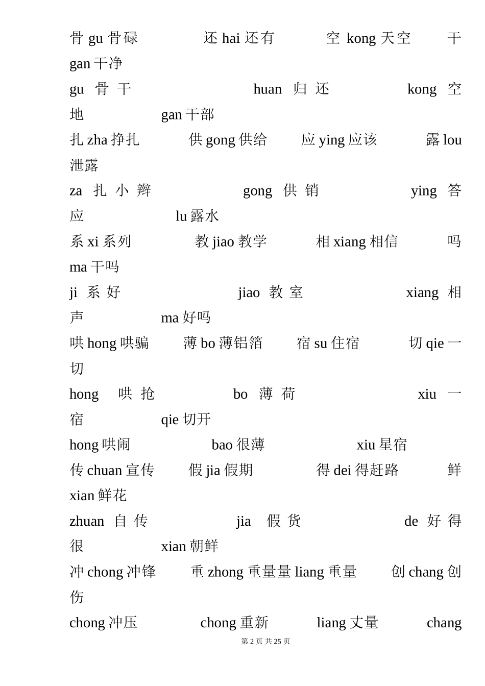多音字归类组词_第2页