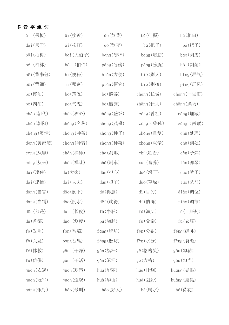 多-音-字-组-词1_第1页