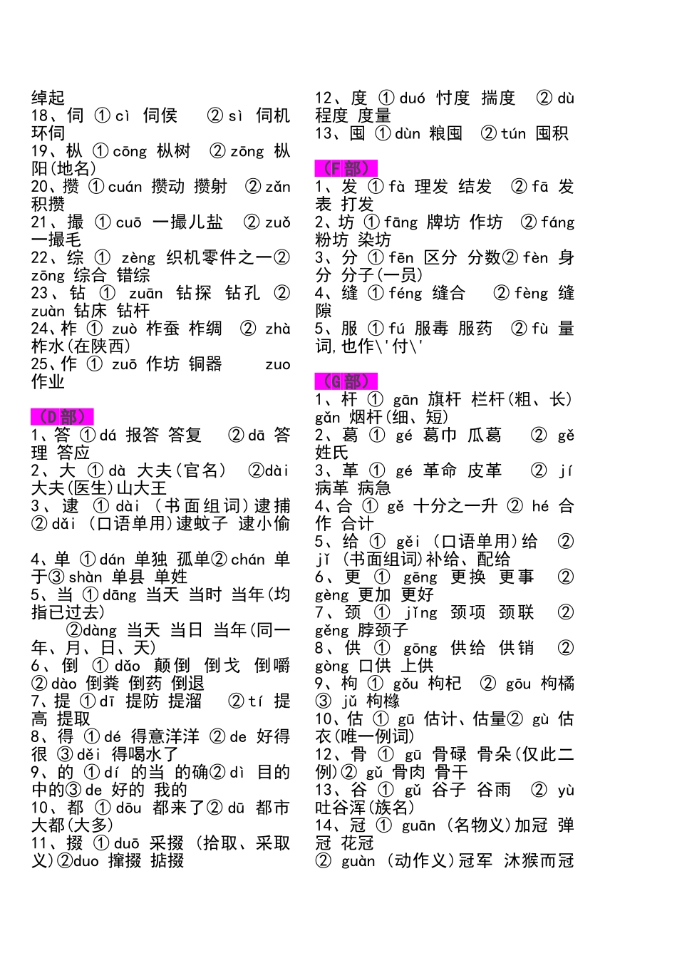 多音字组词大全(同名11806)_第2页