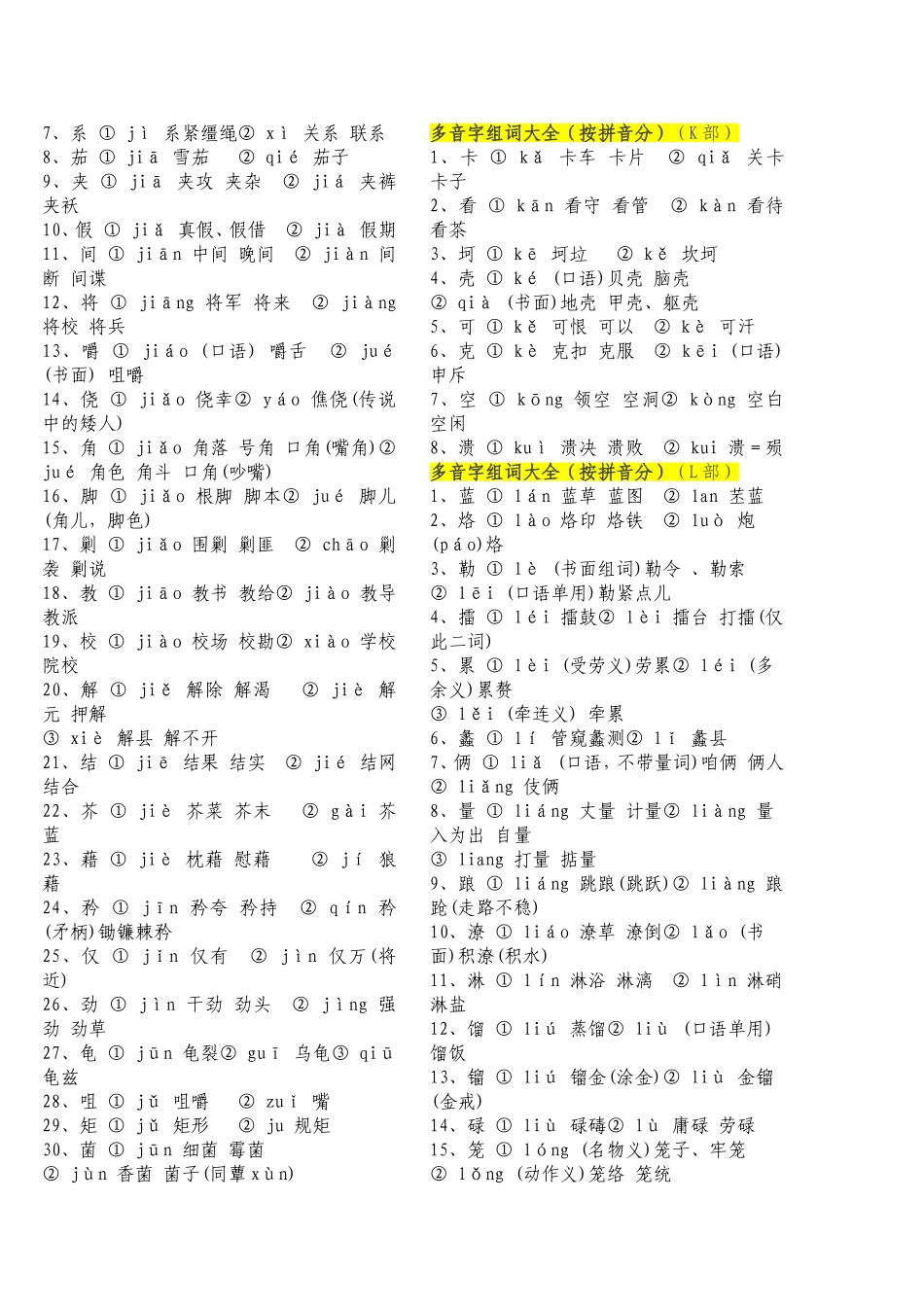 多音字组词大全_第3页