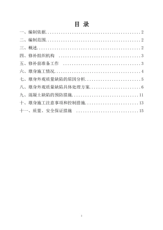 墩身外观质量缺陷修补方案