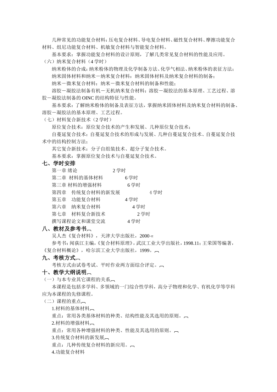 复合材料教学大纲_第2页