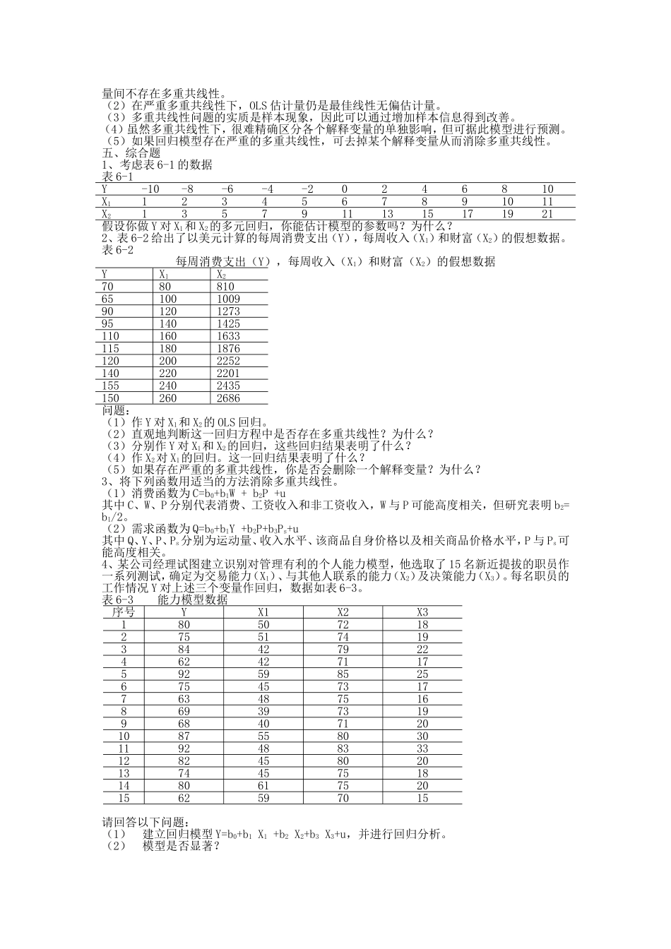 多重共线性习题及答案_第2页