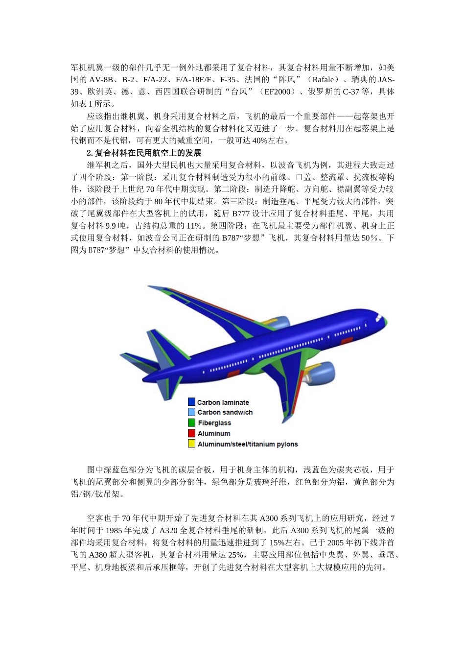复合材料在飞机航空中的应用与发展_第2页