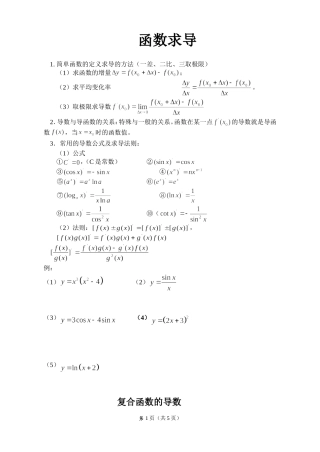 复合函数的导数练习题(无答案)