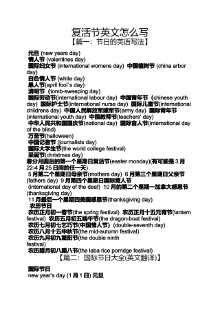 复活节英文怎么写