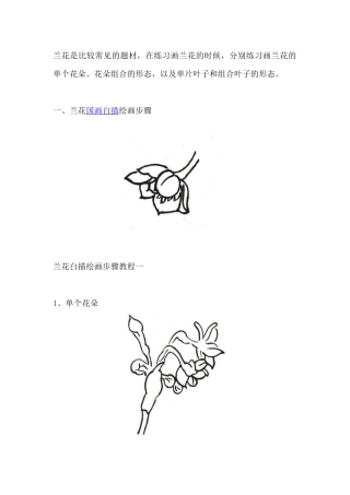 国画白描兰花绘画步骤教程