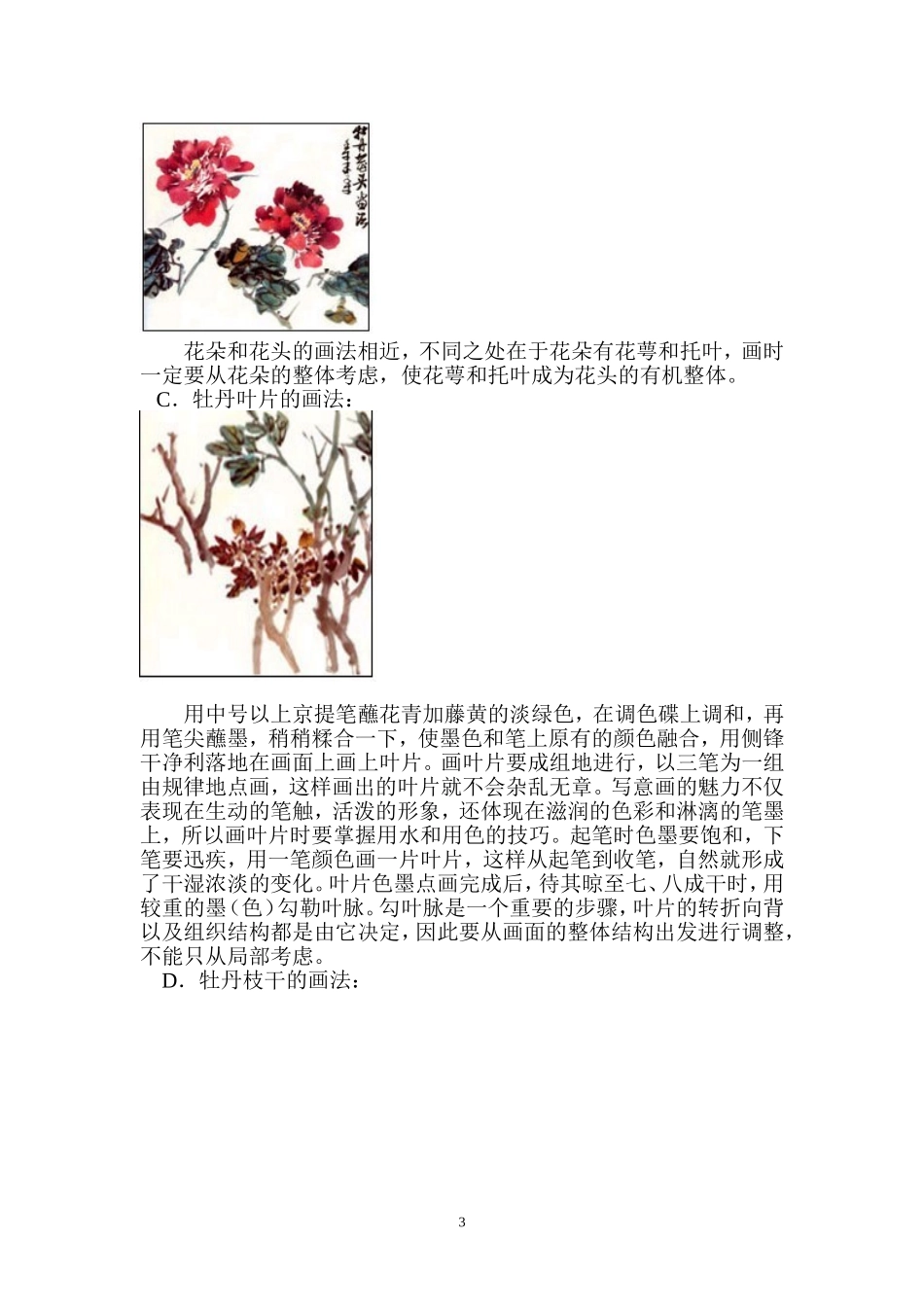 国画写意牡丹的画法教案_第3页