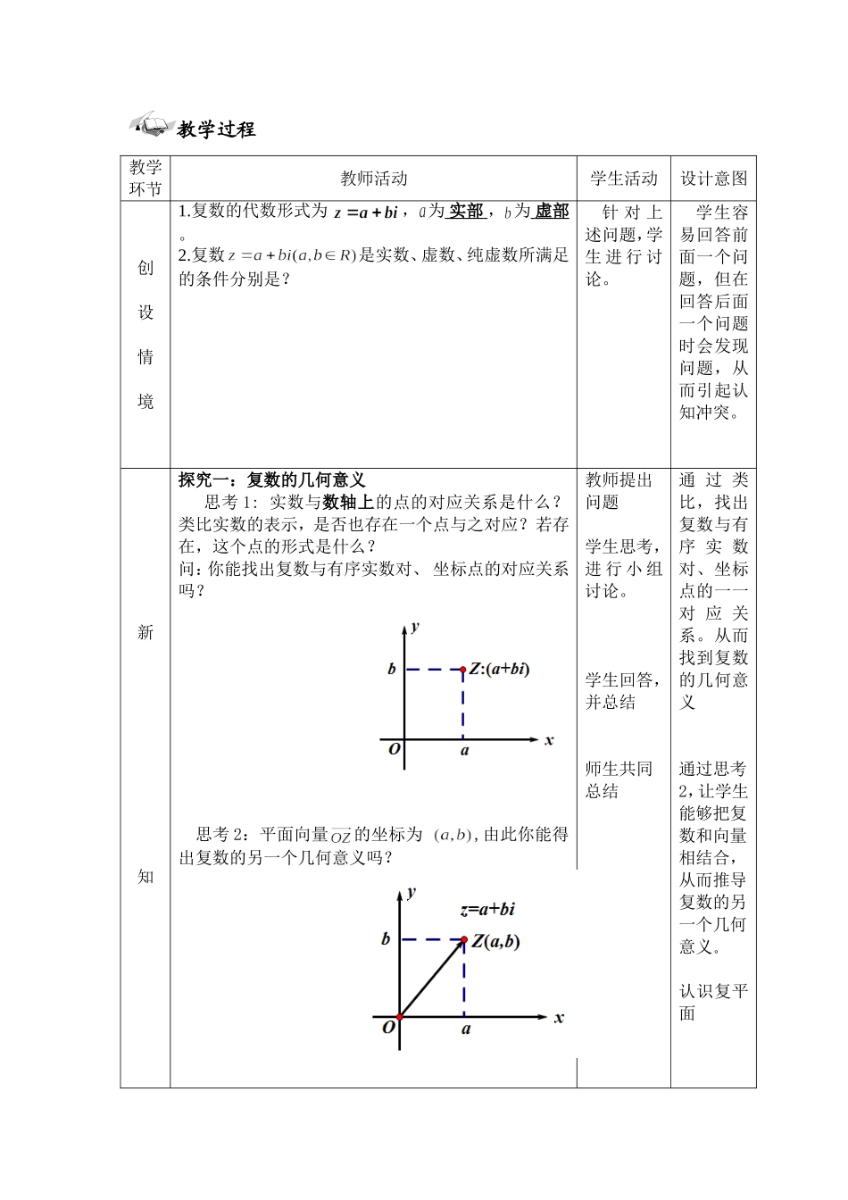 复数的几何意义(教学设计)_第2页