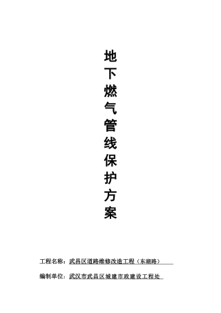 地下燃气管线保护方案