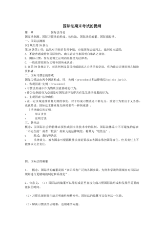 国际法复习提纲2011.11.27