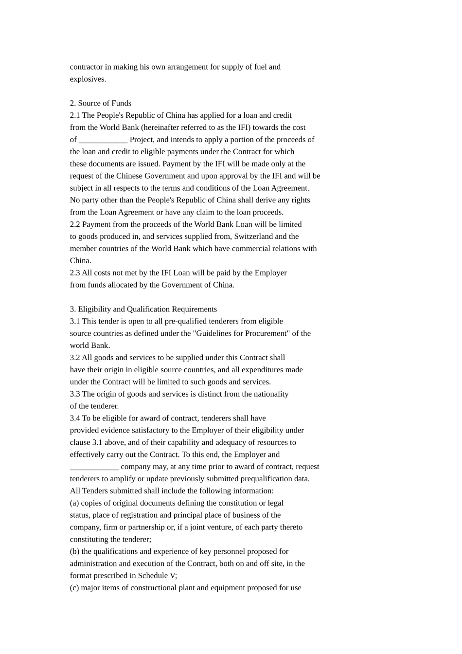 国际工程招标说明书格式English_第2页