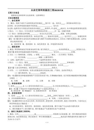 复习学案：育种学案