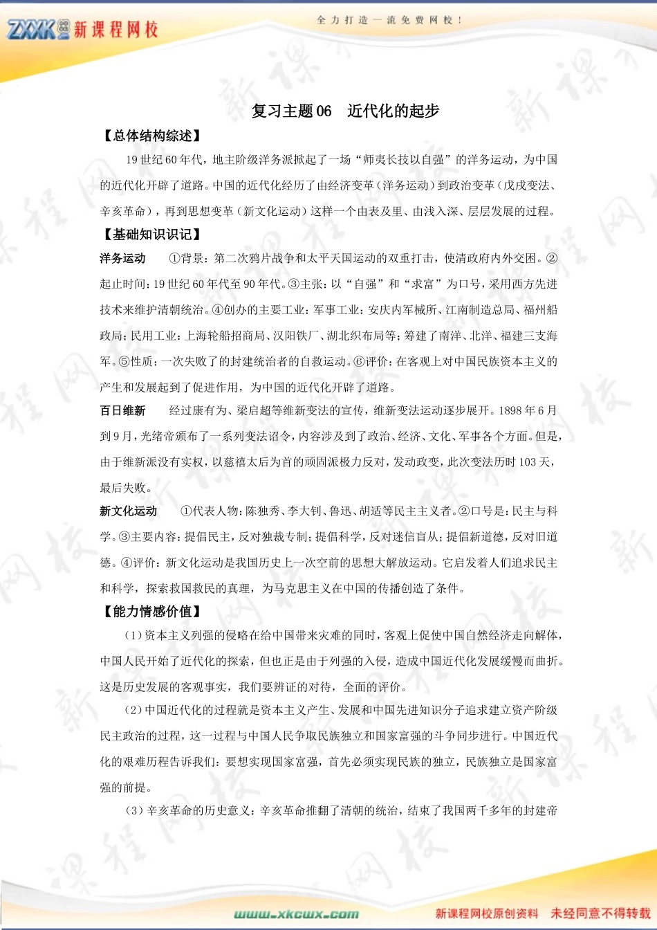 复习主题06--近代化的起步_第1页