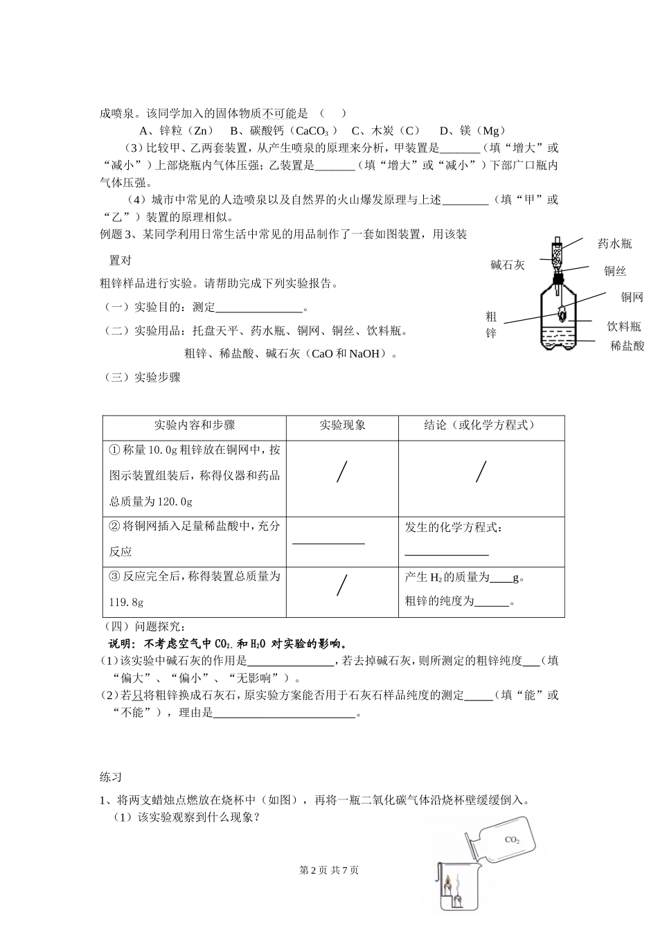复习专题三---科学实验探究_第2页