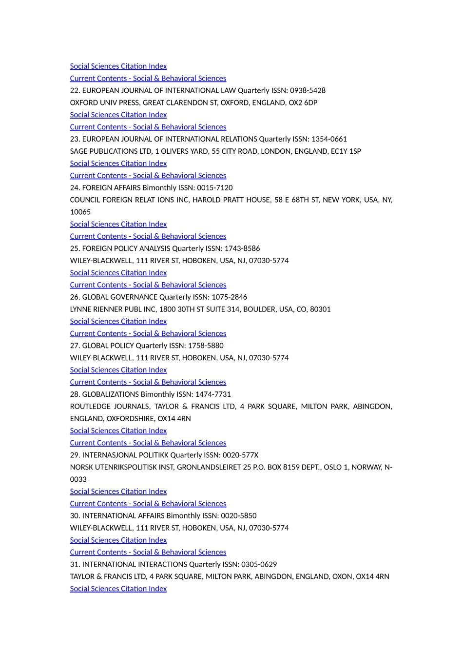 国际关系类SSCI期刊列表_第3页