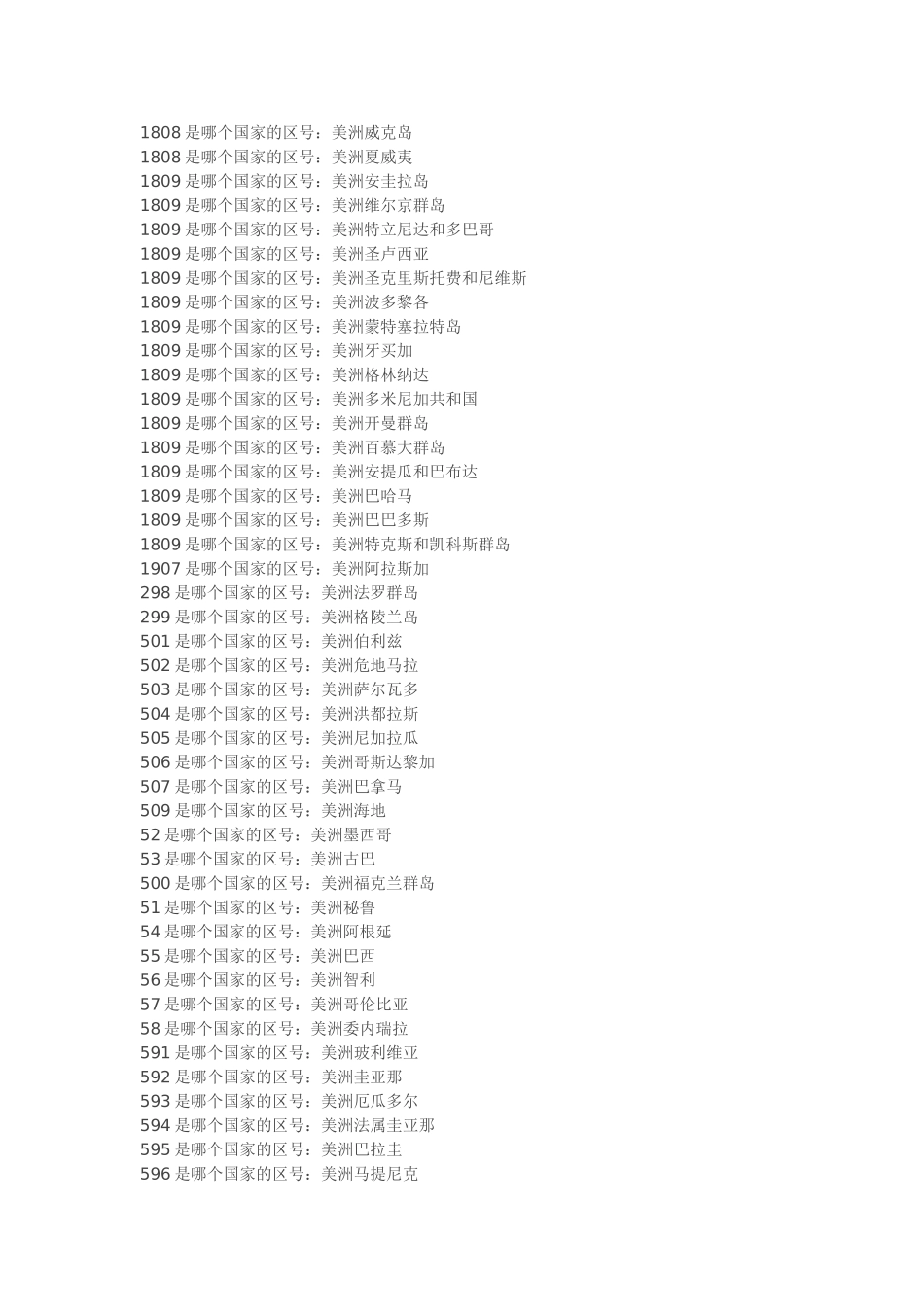 国际国家区号一览表_第3页