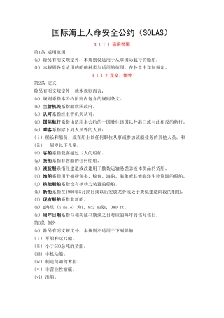 国际海上人命安全公约(SOLAS)