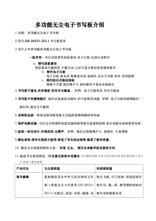 多功能无尘黑板介绍