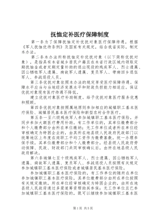 2024年抚恤定补医疗保障制度