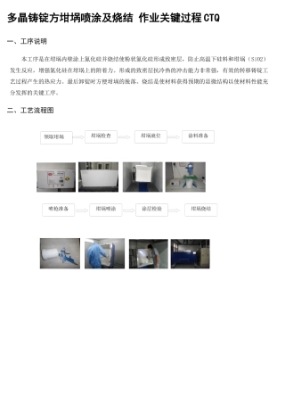 多晶铸锭方坩埚喷涂及烧结-作业关键过程CTQ