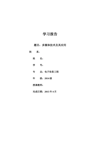 多媒体及其应用报告