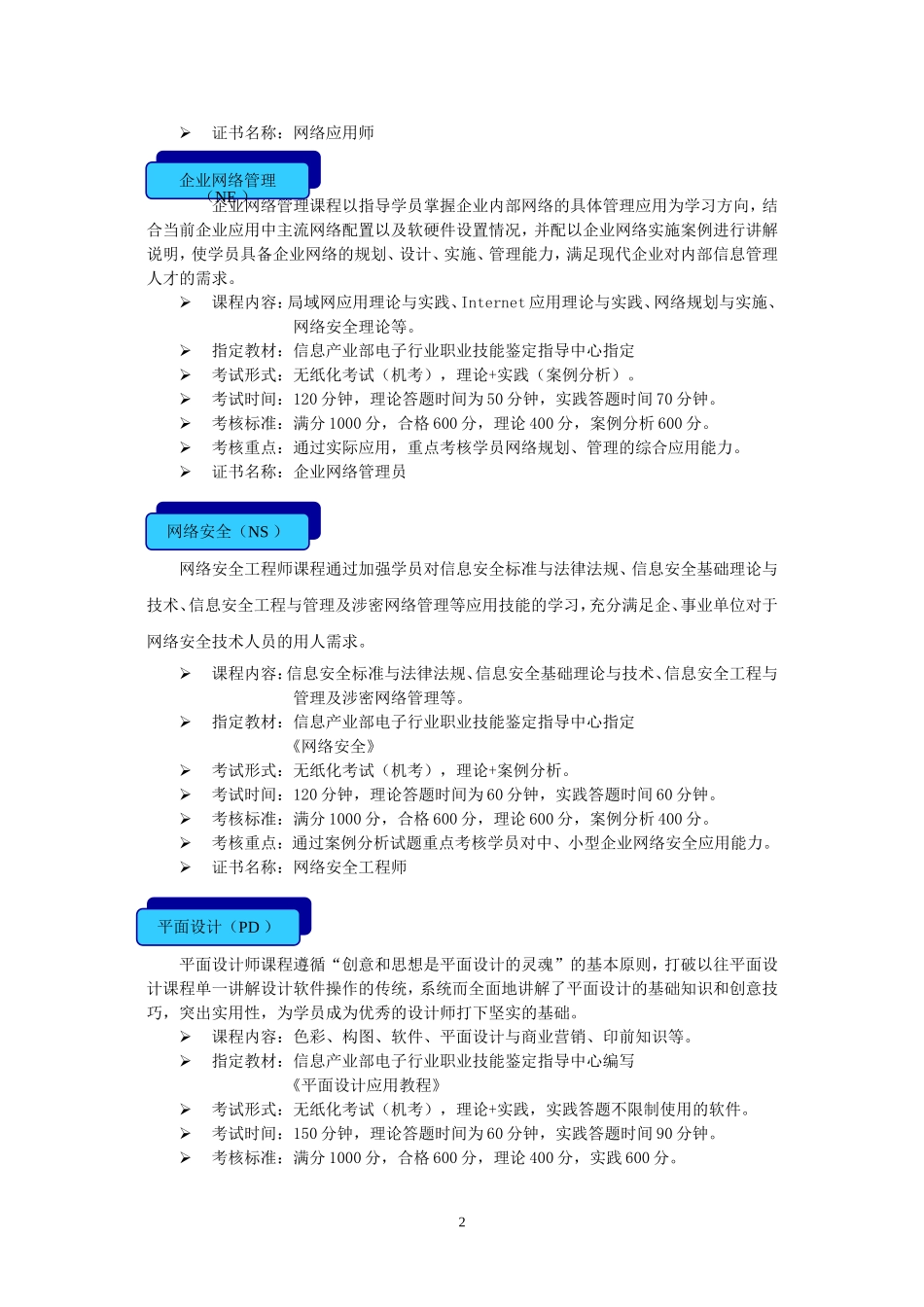 国家信息产业IT职业技术认证现在开始报名_第2页