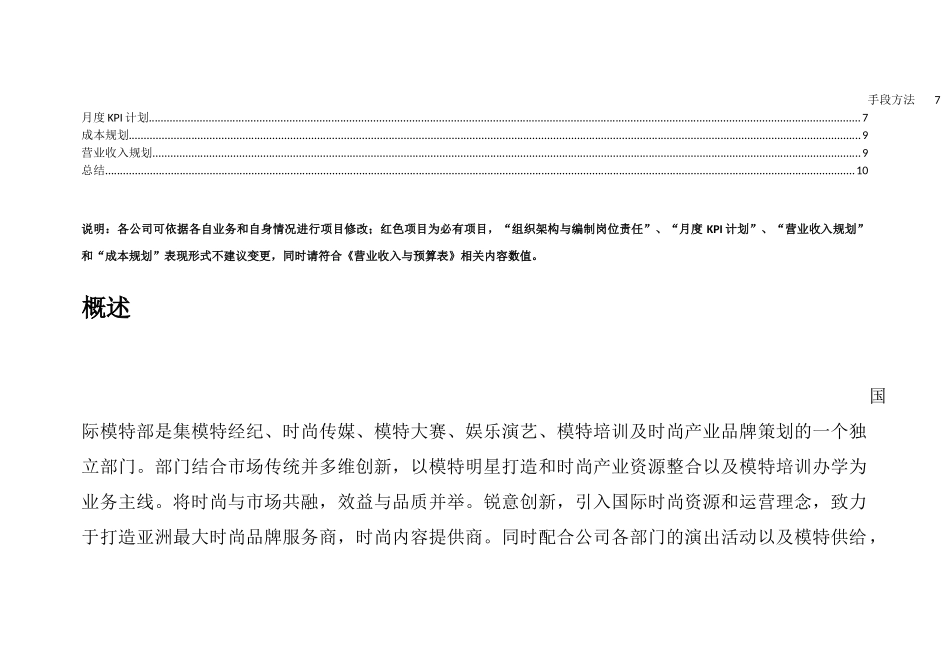 国际模特部2012度计划_第3页
