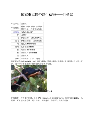 国家重点保护野生动物