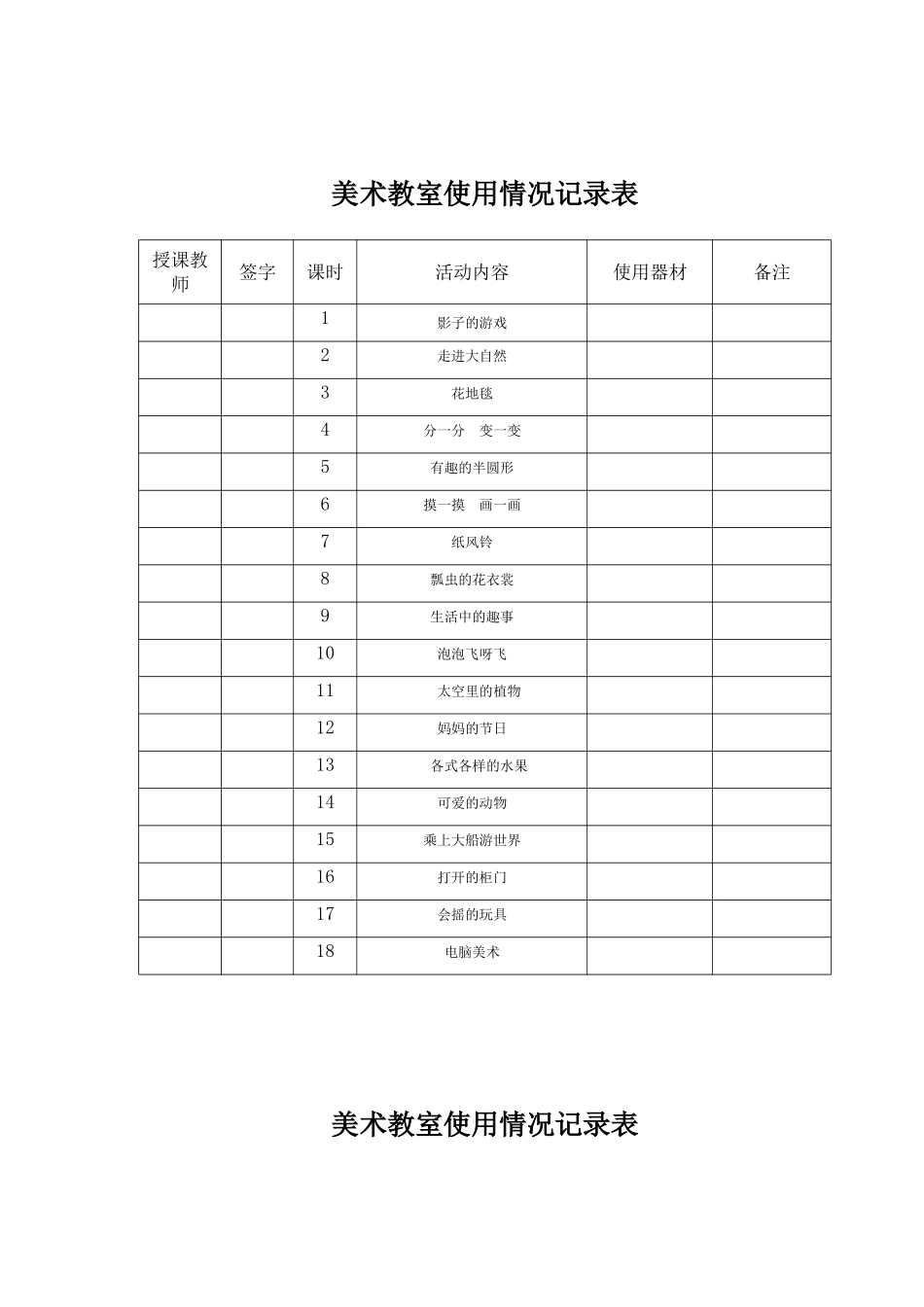 国检小学美术功能室记录表_第2页