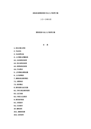 国际商务专业人才培养方案(同名13194)