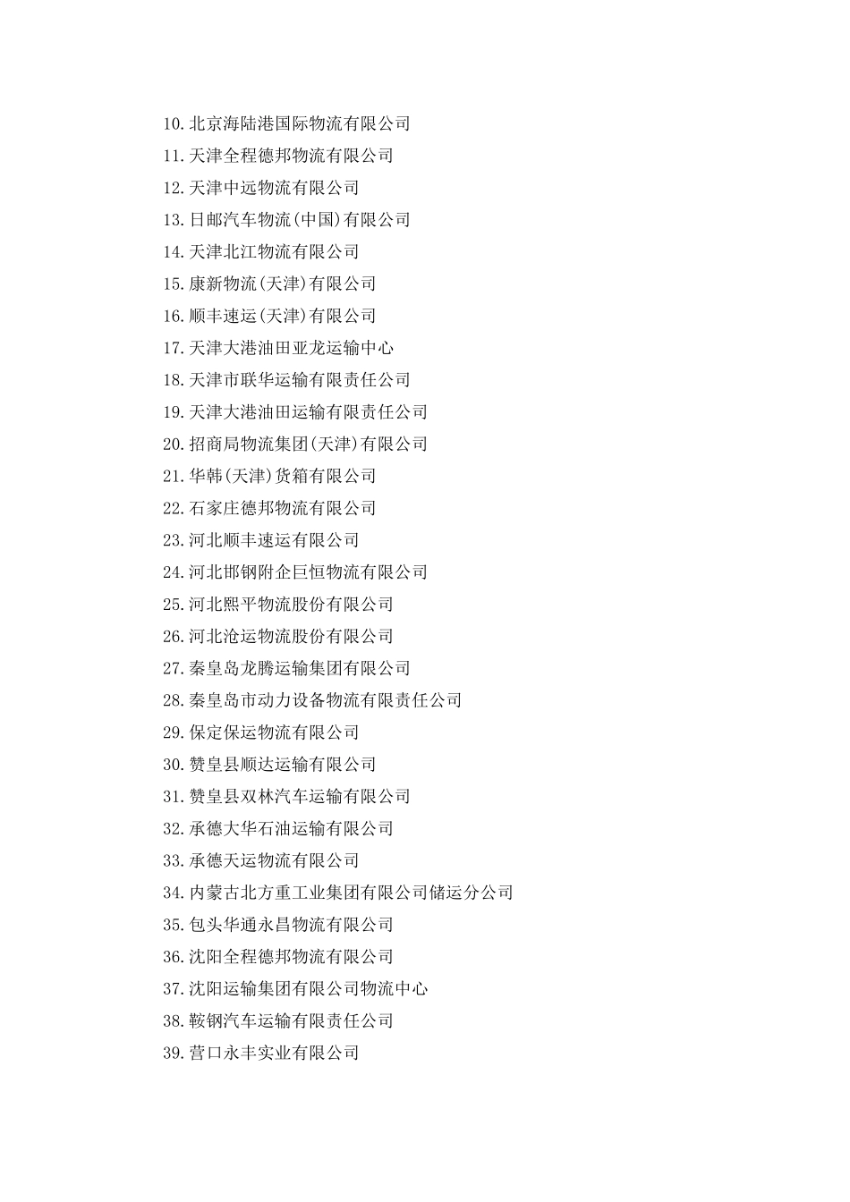 国税总局公告2012年第34号-试点物流企业名单(第八批)_第2页