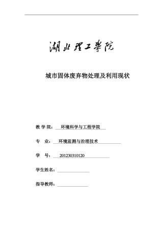 固体废物的处理与方法