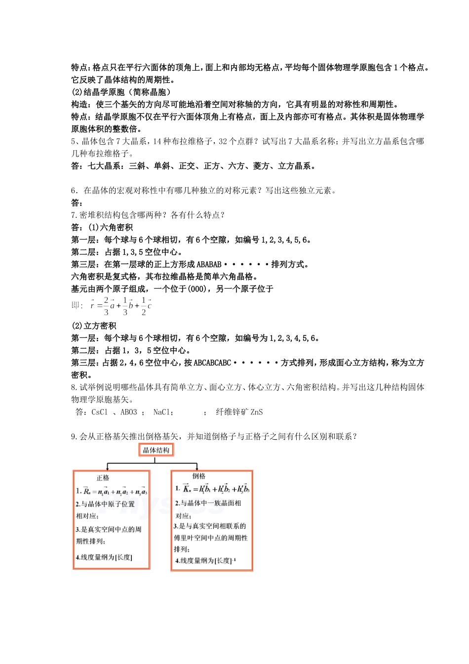 固体物理-复习重点_第2页