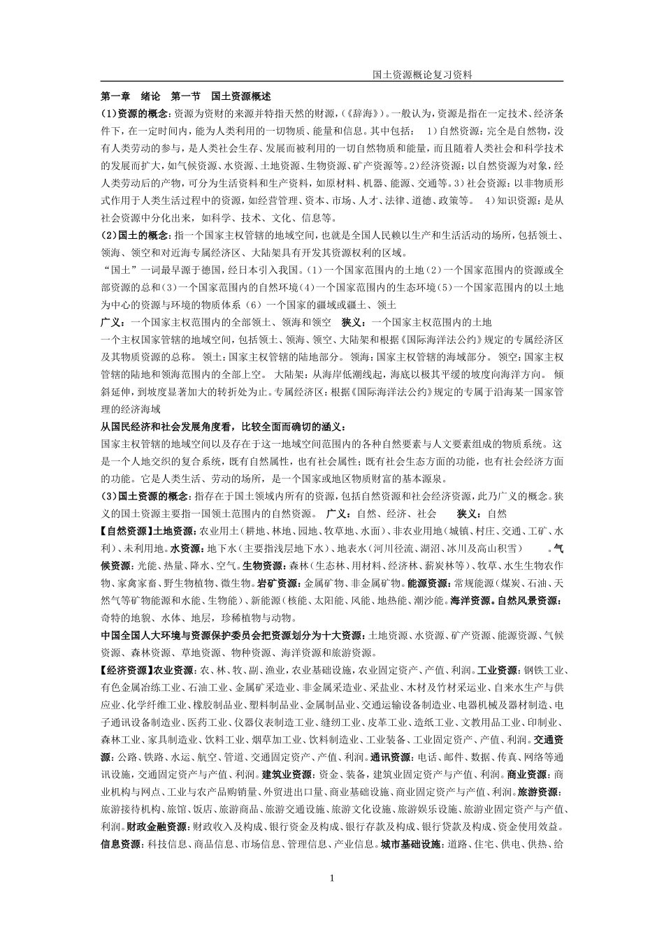 国土资源复习资料_第1页