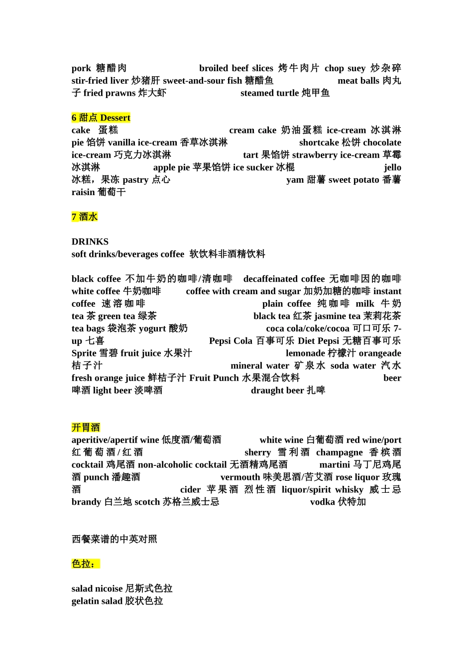 国外旅游必备英文菜谱整理_第3页