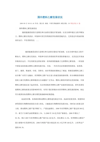 国外燃料乙醇发展状况