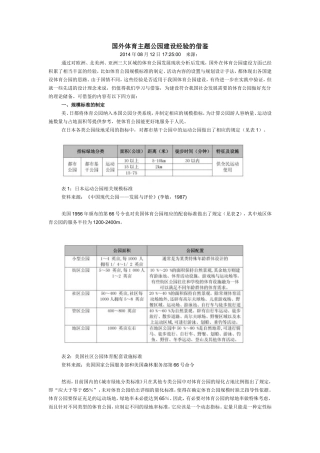 国外体育主题公园经验借鉴