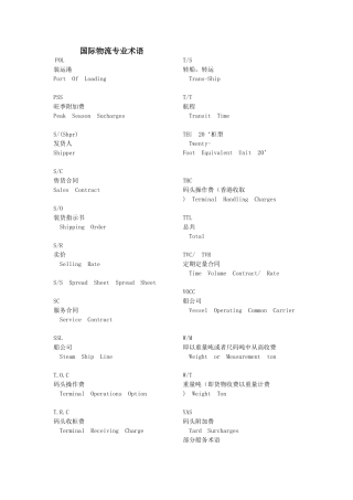 国际物流术语-货代