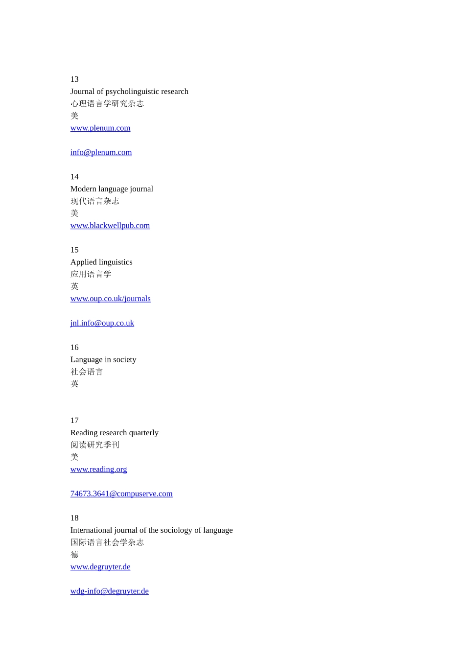 国外语言核心期刊列表_第3页