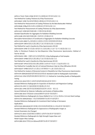 国外主要无损检测标准(含中英文名称对照)