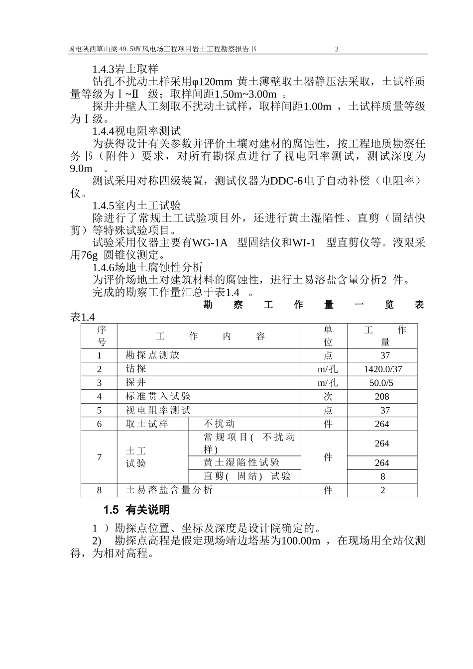 国电陕西草山梁风电场工程勘察报告_第2页