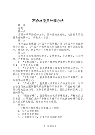 2024年不合格党员处理办法
